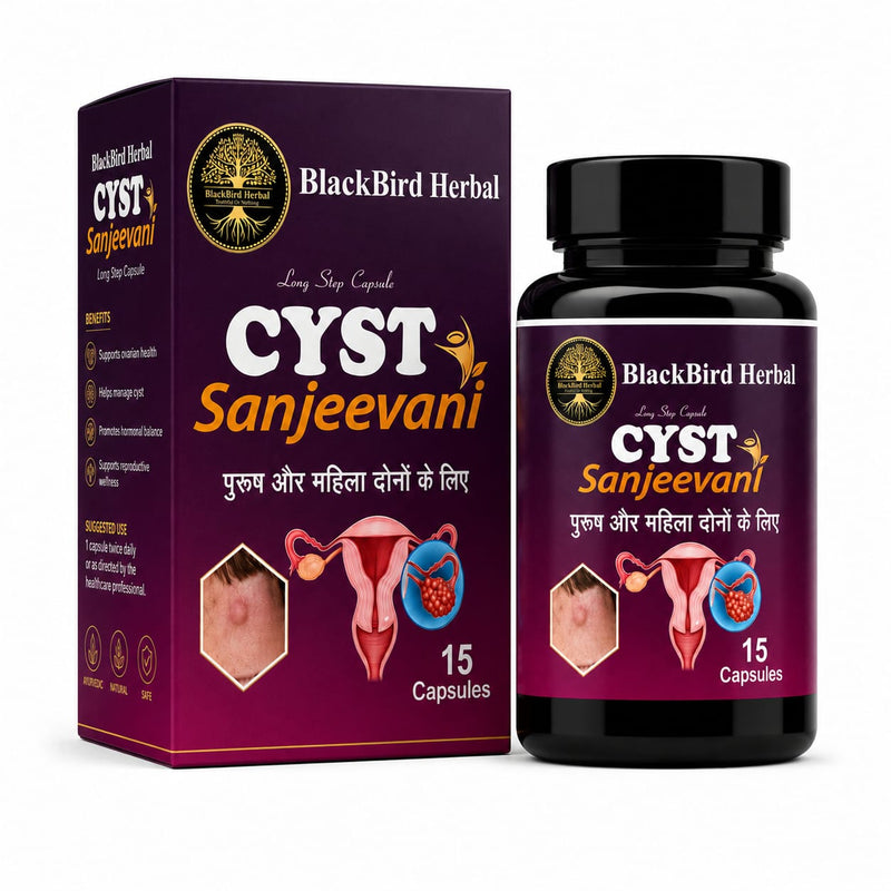 BlackBird Herbal CYST Sanjeevani – Ayurvedic PCOS & Hormonal Wellness Capsules