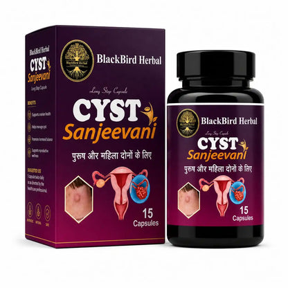 BlackBird Herbal CYST Sanjeevani – Ayurvedic PCOS & Hormonal Wellness Capsules